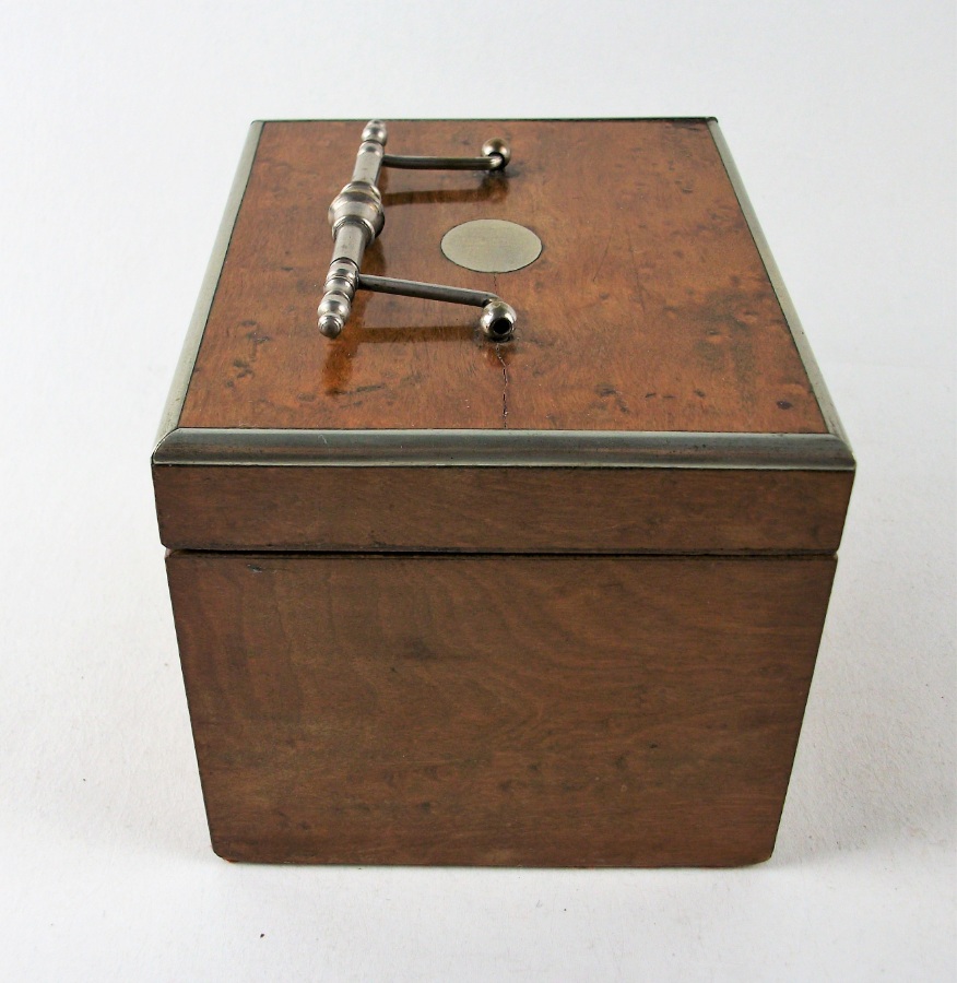 Antique Burr Maple Tea Caddy